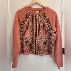 Akemi + Kin by Anthropologie Embroidered Crewneck Top